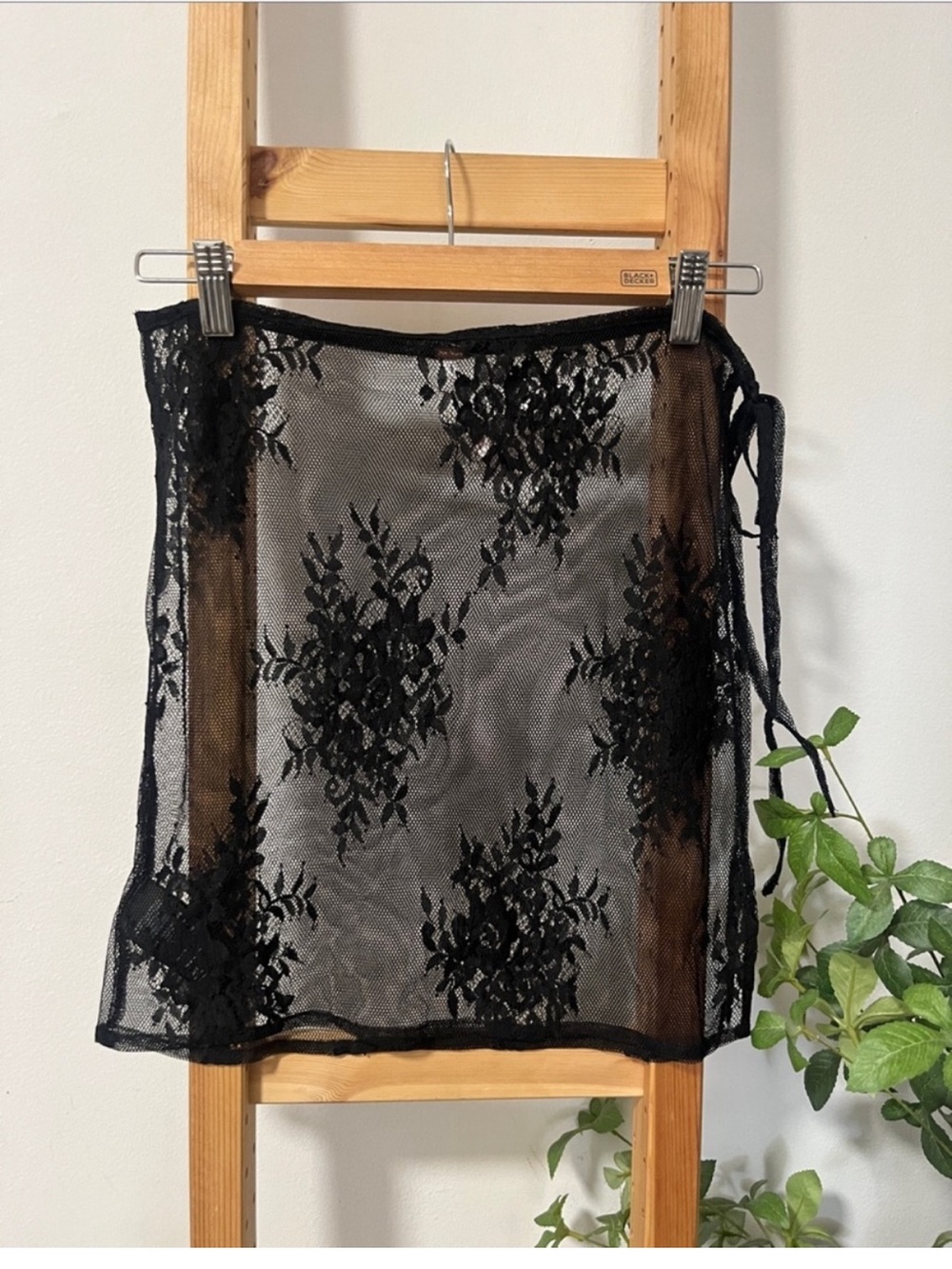 NWT Free People So Mini Sheer Sarong in Black